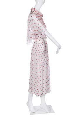 Lot 67 - A Chanel polka dot chiffon dress, 1980s