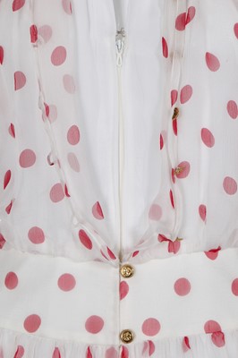 Lot 67 - A Chanel polka dot chiffon dress, 1980s