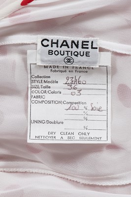 Lot 67 - A Chanel polka dot chiffon dress, 1980s