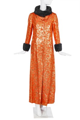 Lot 402 - A Christian Dior Iran by Marc Bohan mink trimmed evening coat, 1970s