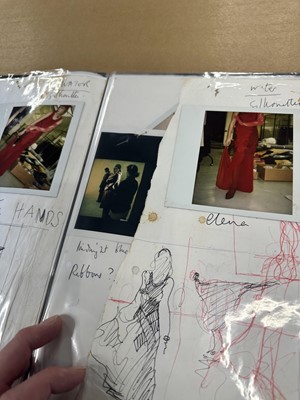 Lot 324 - A John Galliano London mood board and studio book for the  'Charles James' collection,  Spring-Summer, 1989