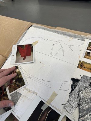 Lot 324 - A John Galliano London mood board and studio book for the  'Charles James' collection,  Spring-Summer, 1989