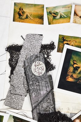 Lot 324 - A John Galliano London mood board and studio book for the  'Charles James' collection,  Spring-Summer, 1989