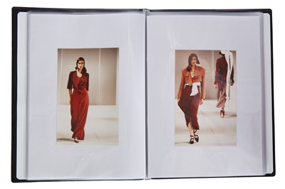 Lot 325 - A John Galliano London studio book with 'Charles James' runway images, Spring-Summer 1989