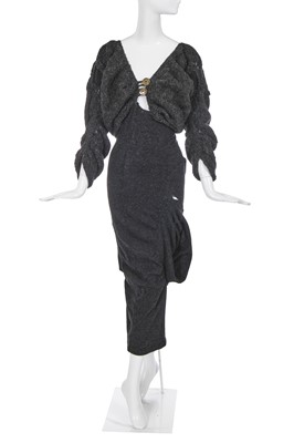 Lot 328 - A fine and rare John Galliano knitted wool 'pouch' dress, 'Forgotten Innocents' collection, Autumn-Winter 1986-87