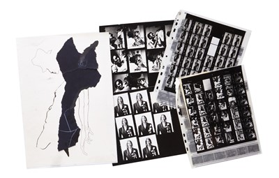 Lot 232 - A John Galliano London studio sketch by Julie Verhoeven and photographs relating to early 90s Galliano shows and collections