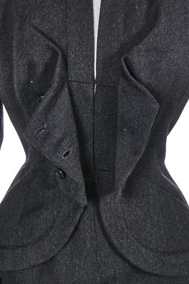 Lot 460 - A Pierre Balmain haute couture charcoal grey wool suit, circa 1949