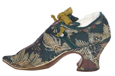 Lot 507 - A brocaded silk shoe, 1720s