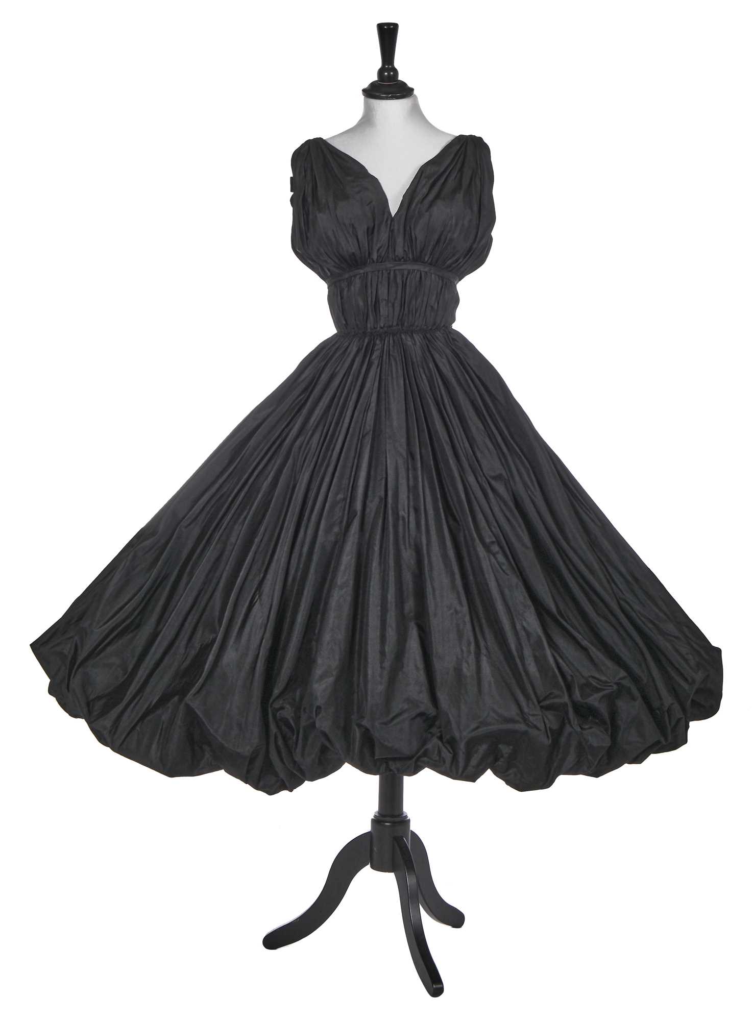 Lot 454 - A Balenciaga haute couture black taffeta evening dress, Spring-Summer 1952