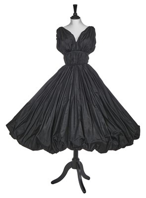 Lot 454 - A Balenciaga haute couture black taffeta evening dress,  Spring-Summer 1952