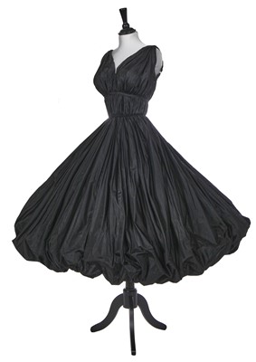 Lot 454 - A Balenciaga haute couture black taffeta evening dress, Spring-Summer 1952