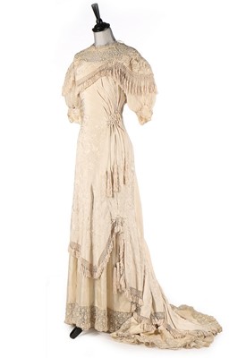 Lot 496 - A bridal gown of Cantonese embroidered silk,...