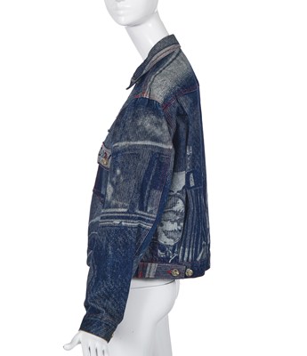 Lot 229 - A Vivienne Westwood 'Rolls Royce' print denim jacket, 'Always on Camera' collection Autumn-Winter 1992-93