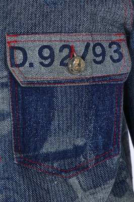 Lot 229 - A Vivienne Westwood 'Rolls Royce' print denim jacket, 'Always on Camera' collection Autumn-Winter 1992-93