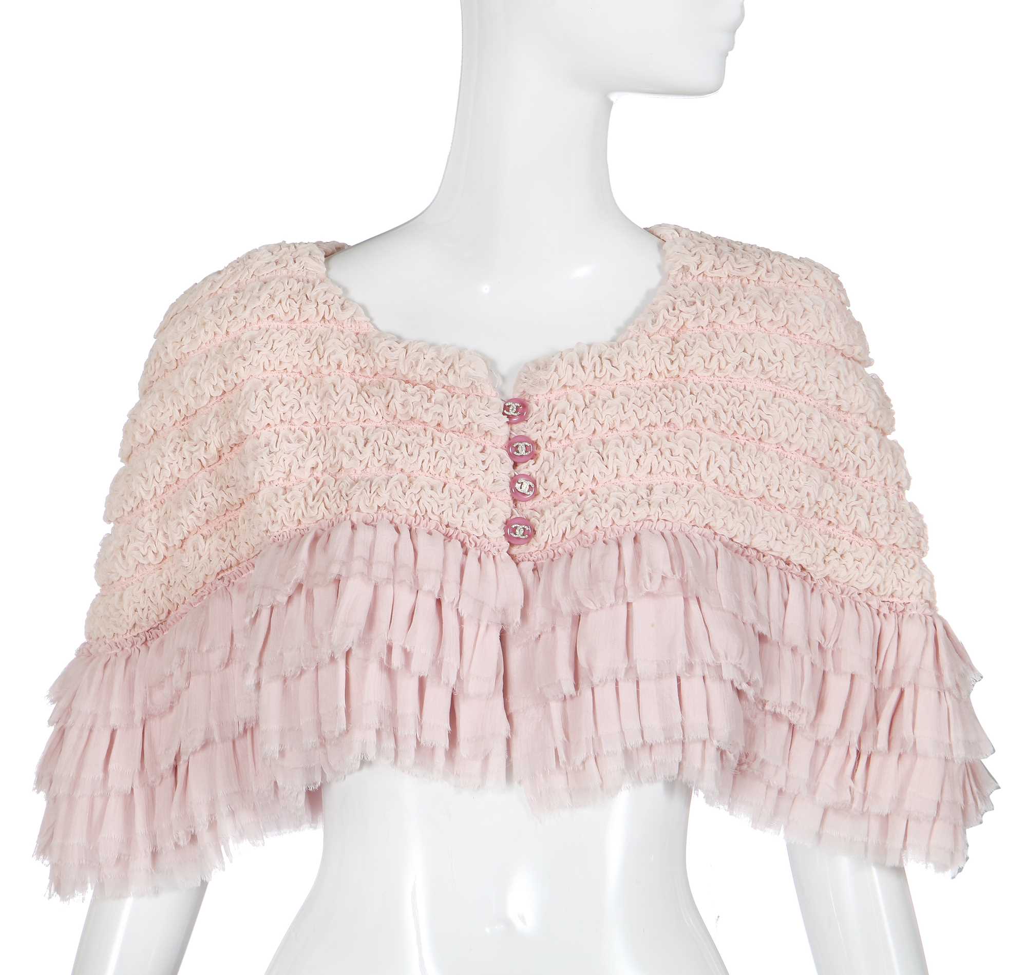 Click for high resolution Lot 6 - A Chanel pale pink chiffon capelet, Autumn-Winter 2009-10