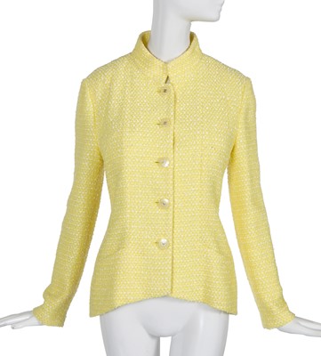 Lot 10 - A Chanel lemon cotton tweed jacket, Spring-Summer 2019