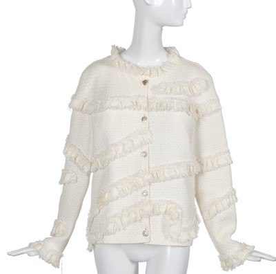 Lot 11 - A Chanel white summer tweed jacket, 'Paris-Dallas' collection, Métiers d'Art, Pre-Fall 2014