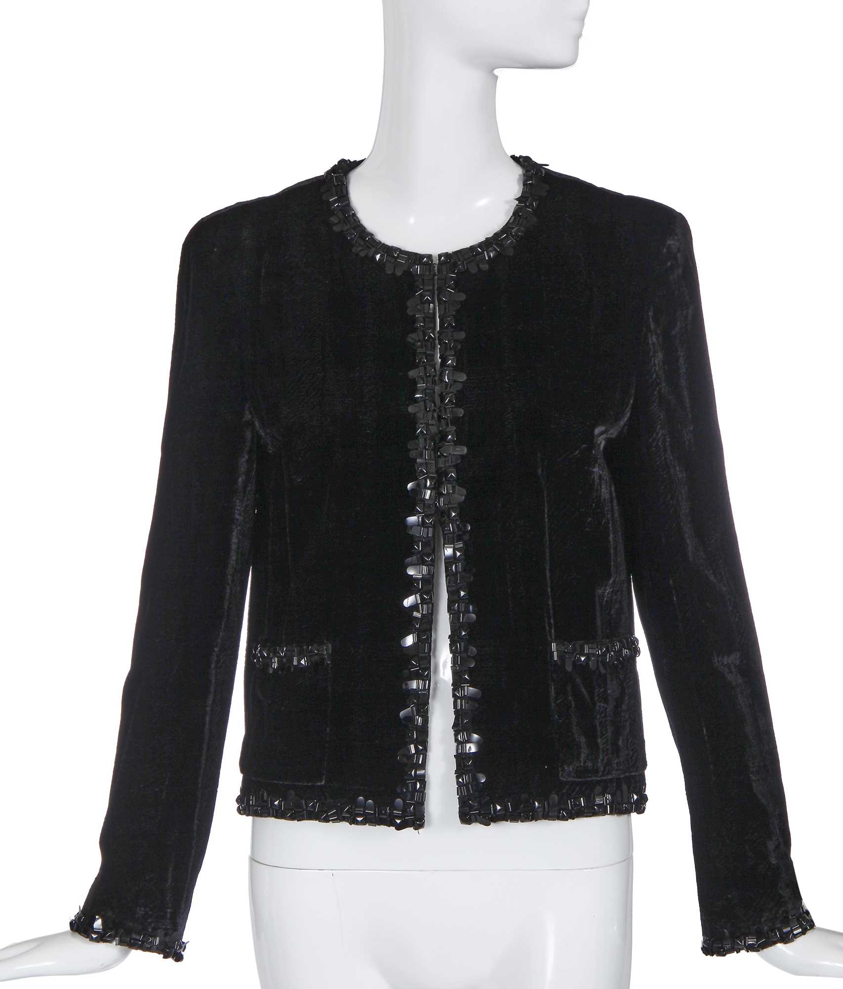 Click for high resolution Lot 23 - A Chanel black velvet jacket, circa 2015