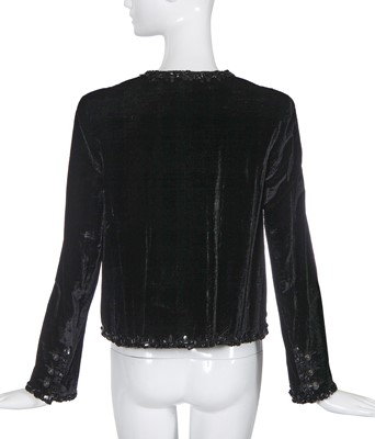 Lot 23 - A Chanel black velvet jacket, circa 2015