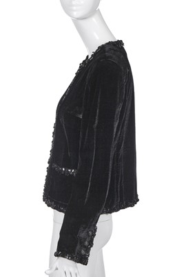 Lot 23 - A Chanel black velvet jacket, circa 2015