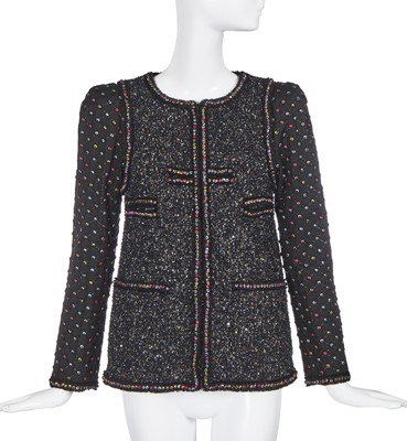 Lot 25 - A Chanel black and multicolour sequin fantasy tweed jacket, Autumn-Winter 2017-18