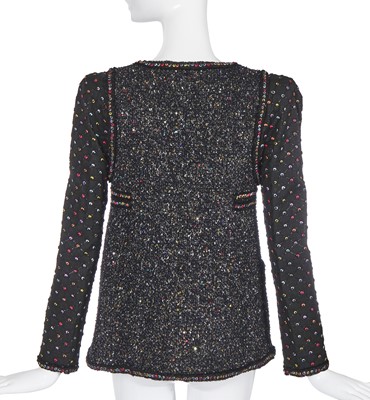 Lot 25 - A Chanel black and multicolour sequin fantasy tweed jacket, Autumn-Winter 2017-18