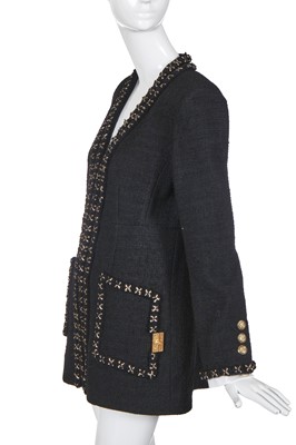 Lot 27 - A fine Chanel black bouclé wool jacket, possibly 'Paris-Cosmopolite' collection, Métiers d'Art, Pre-Fall 2017
