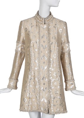 Lot 29 - A Chanel silver brocaded coat, 'Paris-Bombay' collection, Métiers d'Art, Pre-Fall 2012