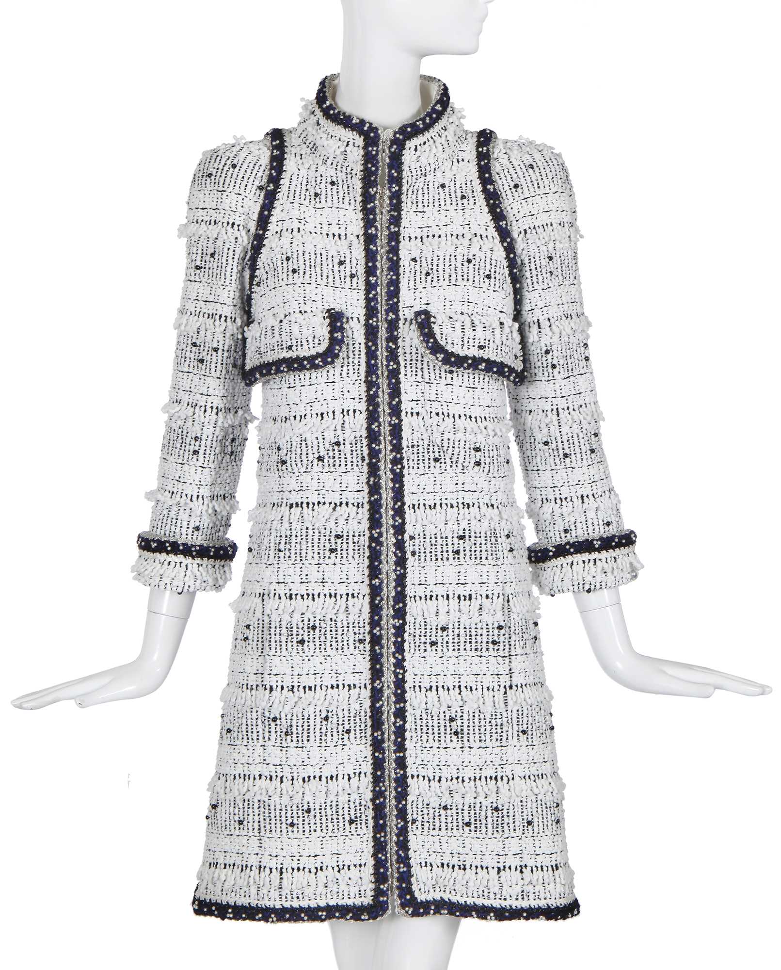 Click for high resolution Lot 34 - A Chanel white and black tweed coat, Autumn-Winter 2017-18