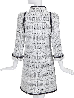 Lot 34 - A Chanel white and black tweed coat, Autumn-Winter 2017-18