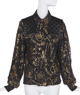Lot 37 - A Chanel gold and black chiffon jacket, 'Eygptomania' collection, Métiers d'Art, Pre-Fall 2019