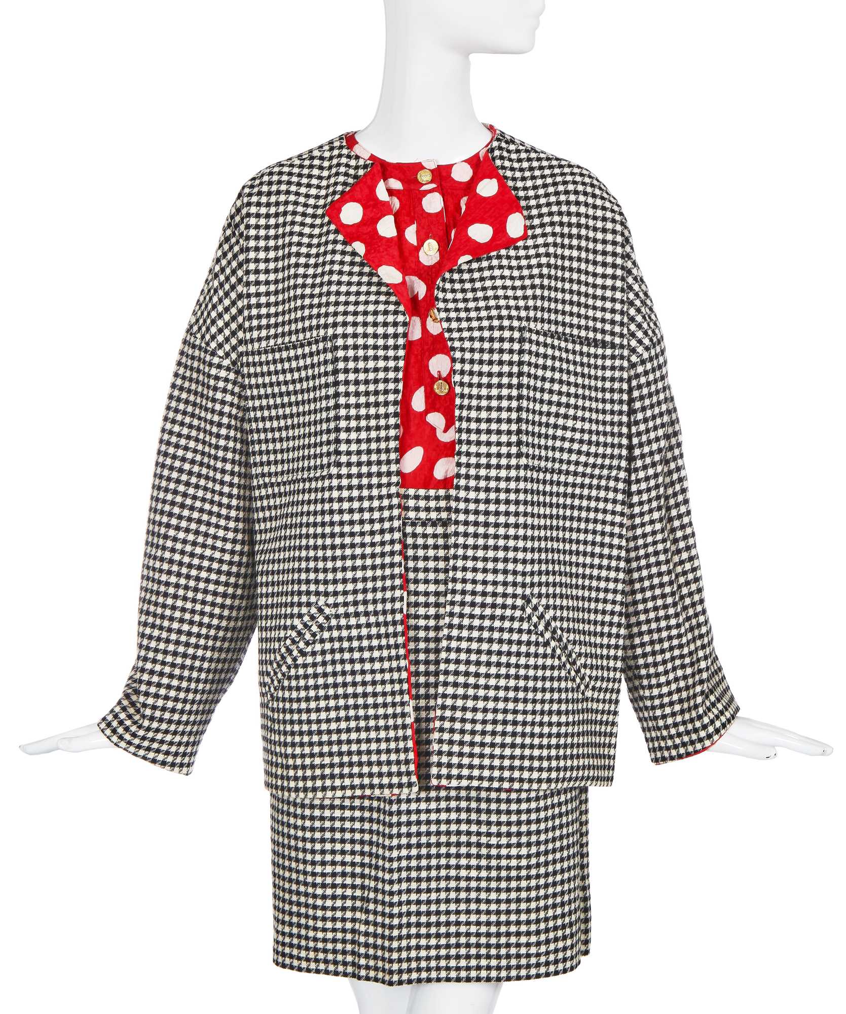 Lot 50 - A Chanel three-piece polka-dot suit, Spring-Summer 1987