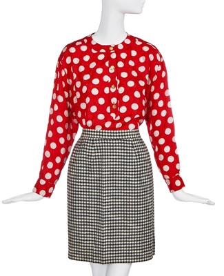 Lot 50 - A Chanel three-piece polka-dot suit, Spring-Summer 1987