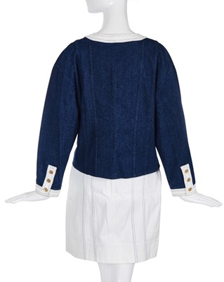 Lot 51 - A Chanel three-piece denim ensemble, probably Spring-Summer 1987