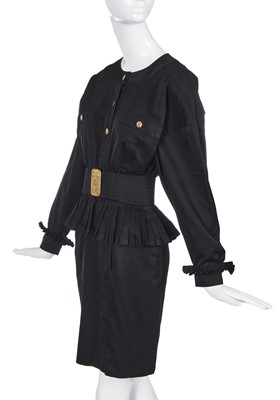 Lot 52 - A Chanel black cotton dress and belt, spring-summer 1986