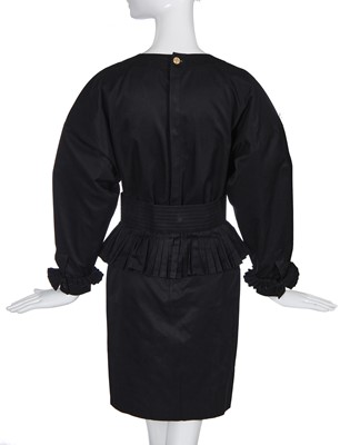 Lot 52 - A Chanel black cotton dress and belt, spring-summer 1986
