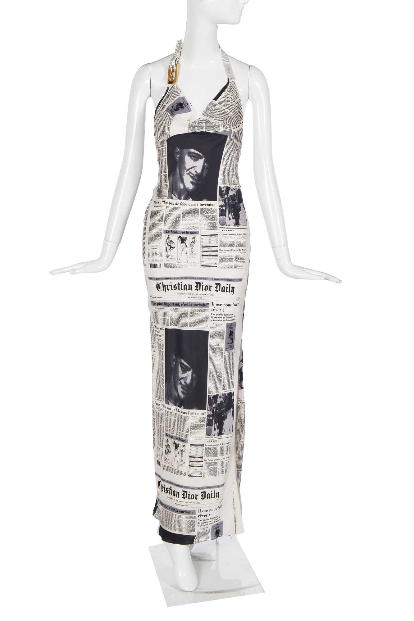 Dior newspaper print dress hotsell