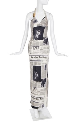 Lot 150 - A Christian Dior by John Galliano newspaper print dress, 'Fly Girl' collection, Autumn-Winter 2000-01