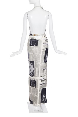 Lot 150 - A Christian Dior by John Galliano newspaper print dress, 'Fly Girl' collection, Autumn-Winter 2000-01