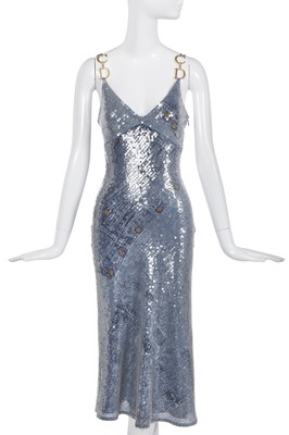 Lot 151 - A Christian Dior by John Galliano denim print sequined dress, 'Fly Girl' collection, Autumn-Winter 2000-01