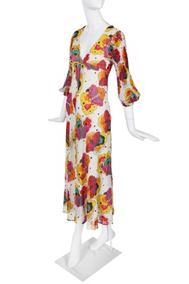 Lot 411 - A Thea Porter 'Butterfly' printed dress, circa 1970