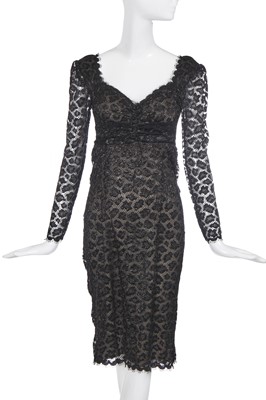 Lot 331 - A Christian Dior by Marc Bohan black lace cocktail dress, Autumn-Winter 1984-85