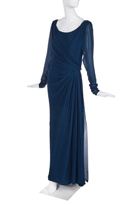 Lot 332 - An Yves Saint Laurent haute couture blue chiffon evening gown, circa 1988