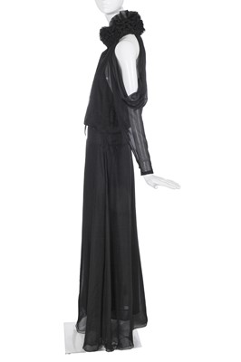 Lot 53 - A Chanel haute couture by Karl Lagerfeld black chiffon evening gown, circa 1985