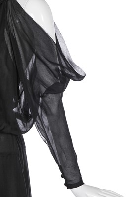 Lot 53 - A Chanel haute couture by Karl Lagerfeld black chiffon evening gown, circa 1985