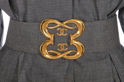 Lot 56 - A Chanel grey cotton suit and belt, Spring-Summer 1988