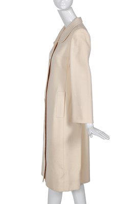Lot 57 - A Chanel haute couture by Yvonne Dudel and Jean Cazaubon ivory wool coat, 1979