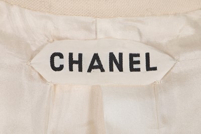 Lot 57 - A Chanel haute couture by Yvonne Dudel and Jean Cazaubon ivory wool coat, 1979