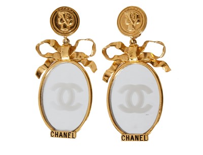 Lot 58 - A pair of Chanel mirror earrings, Spring-Summer 1988