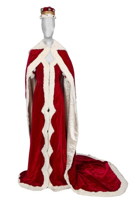 Lot 496 - A Peeress' coronation mantle, cape and coronet,  circa 1910 and 1952